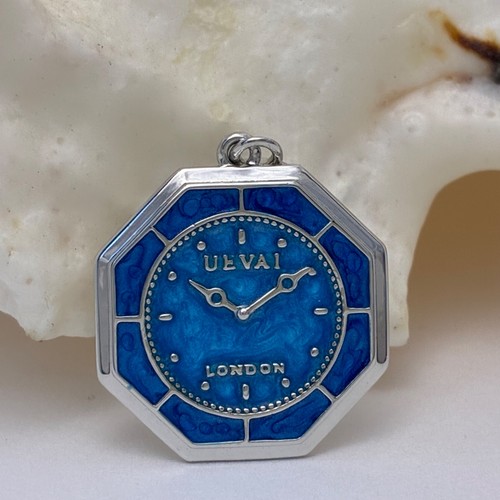 Sterling silver octagon clock - sterling,