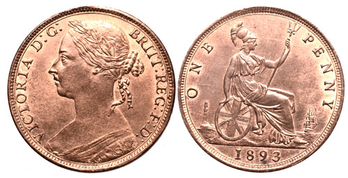 Victoria penny 1893 - penny.,