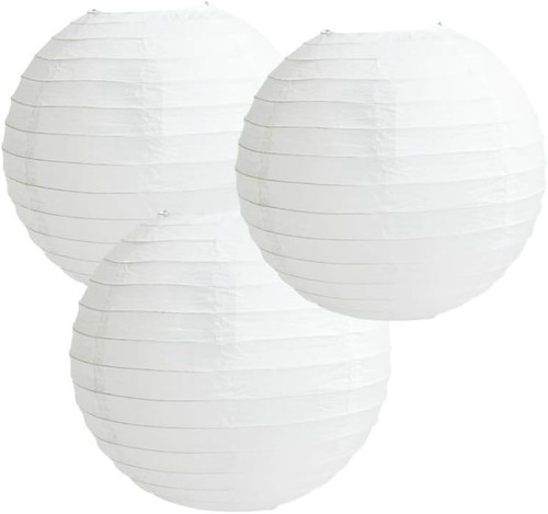 Large white paper round ball - white,