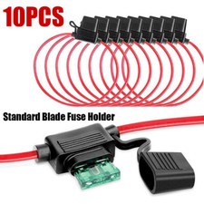 10Pcs Inline Waterproof Auto Mini Blade 12AWG Gauge Wire APM ATM 30A Fuse Holder