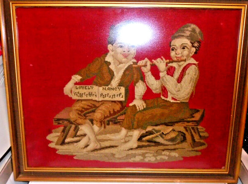 Charming antique woolwork - charming, woolwork-two