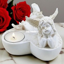 Angel Candle Holder Ornament Memorial Tea Light Figurine Home Graveside Decor