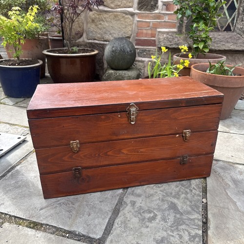 Wooden tool chest vintage box - tool,