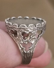 Vintage  925 Sterling Silver Three pence Coin Ring dated 1922 sz L