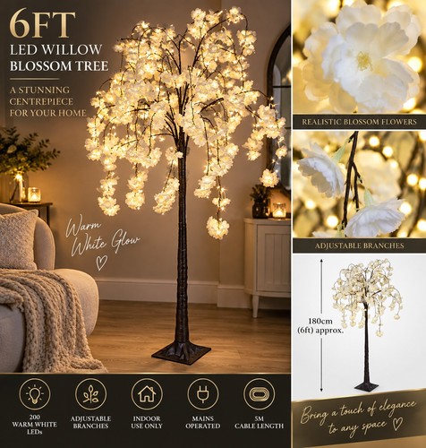 Cherry blossom 6ft lighted - cherry,