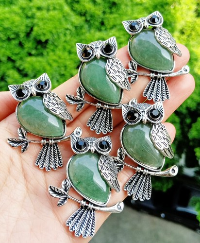 10pcs aventurine stone owl - 10pcs,