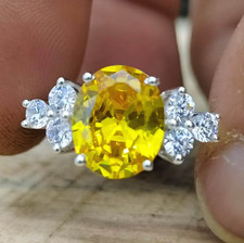 4.60Ct Oval Cut Natural Yellow