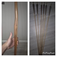 Pacific Yew English Longbow 70lbs with 6 weight matched arrows
