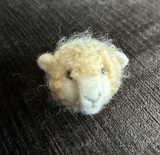 Felted Sheep Brooch Handmade
