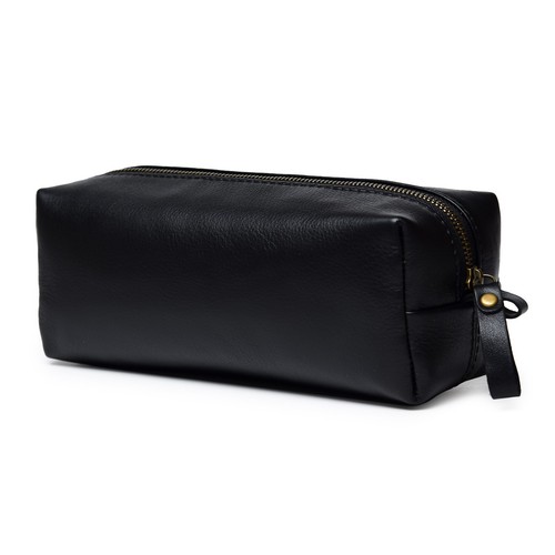 Black genuine real leather - black,