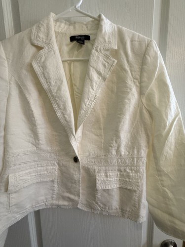 Beautiful white linen jacket - linen,