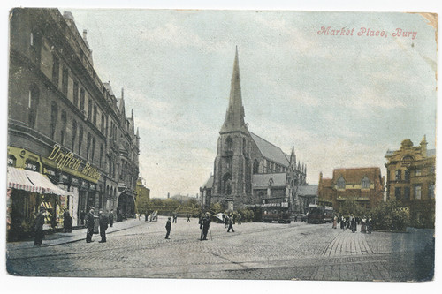 Manchester market place trams - manchester,