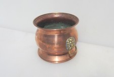 Vintage Copper Trough Tub Old Planter Plant Pot Brass Lion Loop Handles Antique