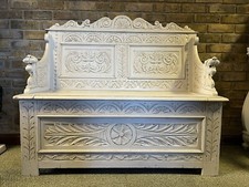Antique Carved Settle Bench