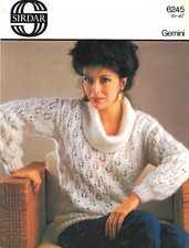 231 Vintage Knitting Pattern Sirdar Gemini Sweater 30/40 In Bust Chunky