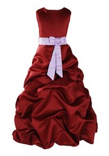 Burgundy Satin Flower Girl