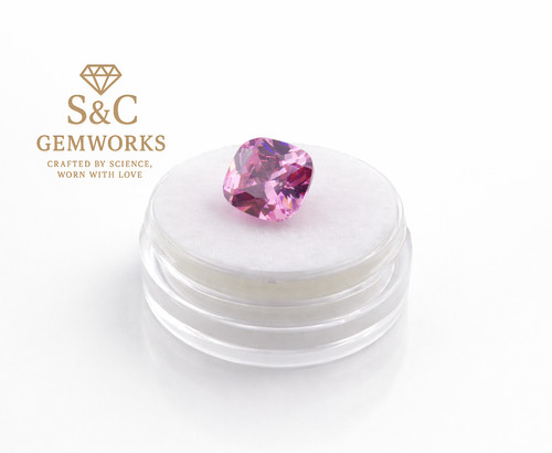 Pink cushion cut cubic - pink,