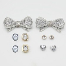 OFFICIAL CROCS jibbitz Bling Bow with gems and crown Crocs Shoe Charms 10pcs