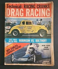 Vintage July 1965 Drag Racing Magazine Car Roadster Hot Rod Custom Dragster