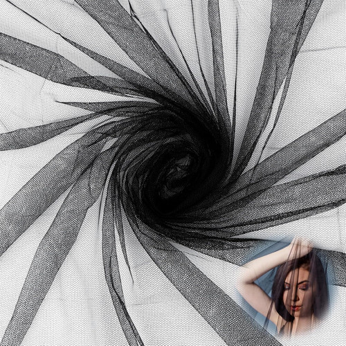 Black tulle fabric - 2, x
