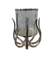 Loft1850 Large Silver Octopus Hurricane/Lantern/Candle Holder