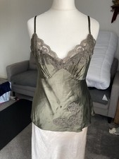 NEW Vintage Coast 100% Silk Pure Lace Bias Slip Cami Camisole Top Blouse 10 M