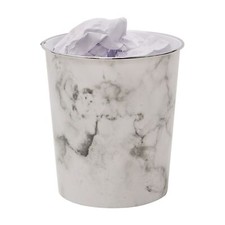 9L Waste Paper Bin Grey Marble