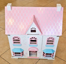 DISCOUNTED - ELC  Rosebud Cottage Wooden Dolls House and accessories
