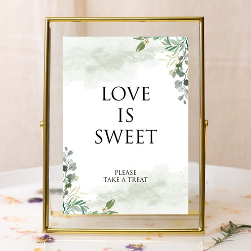 Wedding table sign love - wedding, "love