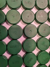 35 dark green plastic juice bottle screw tops lids caps (Kids Art craft school)