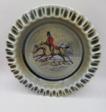 Vtg Wade Armagh Irish Porcelain Round Ashtray Hunting Scene Horse Dog 6"