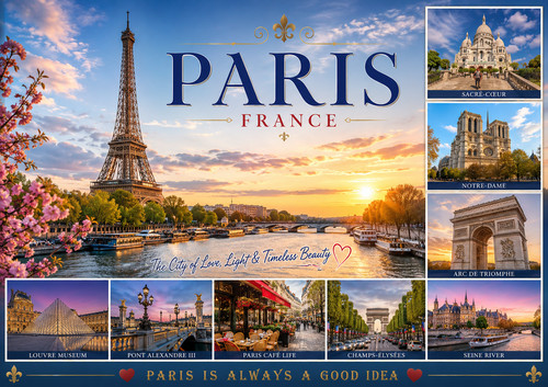 Paris france scenic fridge - france,