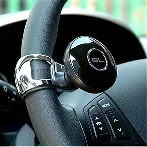 Black steering wheel spinner - steering,