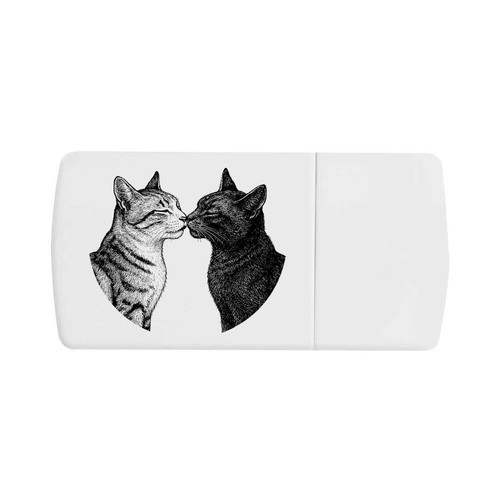 Cat couple pill box with - 'cat,