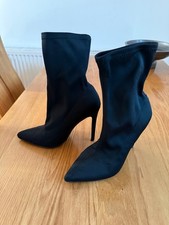 Black Sock Boots (Size 5) Worn
