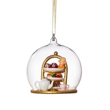 Sass & Belle Novelty Afternoon Tea Christmas Tree Bauble with Gold Hanging Twine
