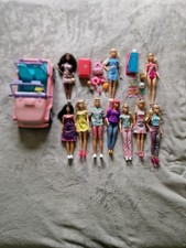Barbie x 10 Dolls Plus Accessories and Barbie Jeep Bundle Mattel