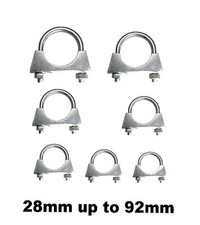 Exhaust Clamps Universal U Bolt Heavy Duty Clamp & Nuts 28mm - 102mm All Sizes
