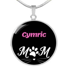 Cymric Cat Mom Necklace Circle