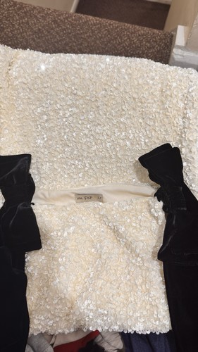 Cream and black sequins - cream, dress