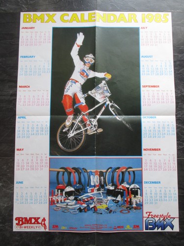 Bmx calendar poster 1985 - bmx, old