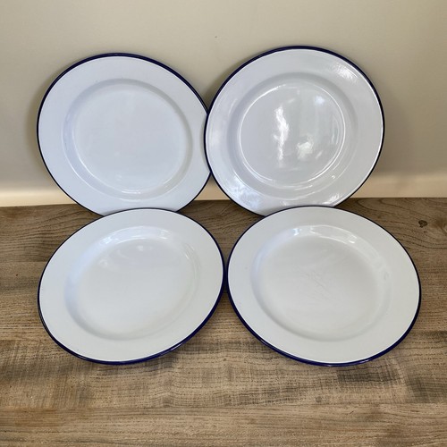 Vintage white blue enamel - vintage,