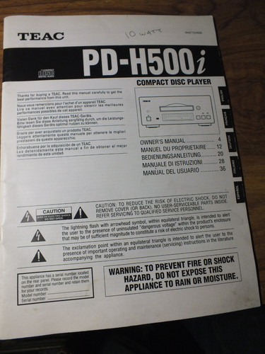 Teac h500i player user - teac,