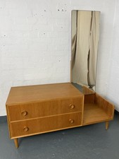 Mid Century Oak Dressing Table by Meredew Vintage British Vanity / Desk Mirror