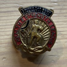 Vintage Health & Strength League Enamel Metal Lapel Badge