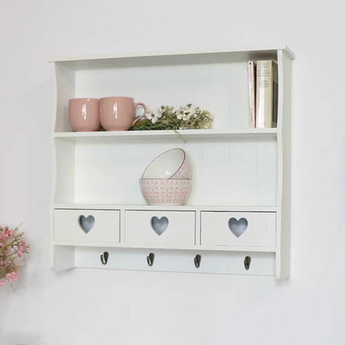 Large cream wall - shelving, unit