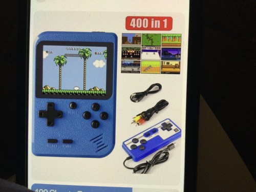 Retro blue handheld gaming - blue,
