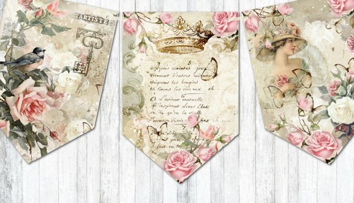 Vintage style shabby - chic, pink
