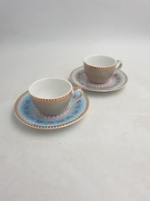 Pip Studio Home Porcelain Espresso Demitasse Cups Saucers Red White Floral 4PC