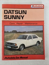 Datsun Sunny Autodata Manual 1973 to 1982 Saloon Coupe Estate Fastback 120Y 140Y